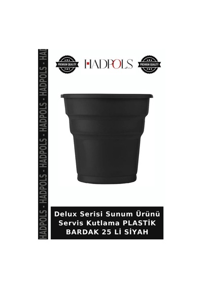 Delux Serisi Sunum Ürünü Servis Kutlama Plastik Bardak 25 Li Siyah