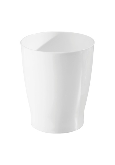 İdesign Banyo, Yatak Odası, Ev Ofis, Yurt İçin Kompakt Yuvarlak Plastik Çöp Kovası, 19,6 Cm X 19,6 Cm X 23,1 Cm, Franklin Koleksiyonu, Beyaz