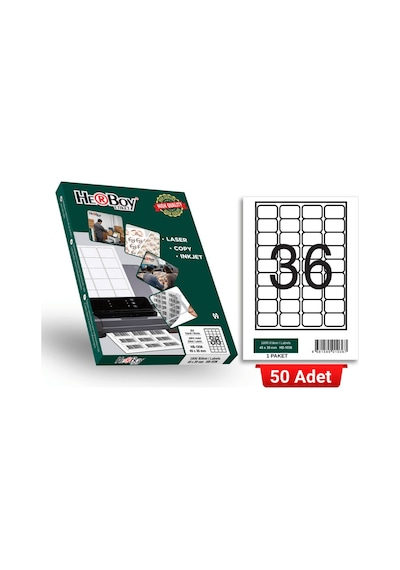 Herboy Hb-1036 45 X 30 Mm A4 Laser Etiket 50 Adet