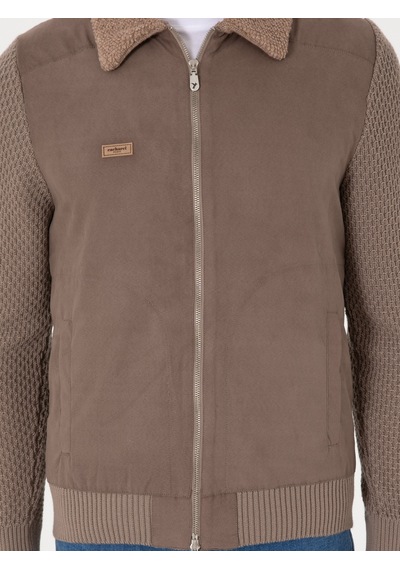 Cacharel Vizon Slim Fit Triko Hırka Kahverengi