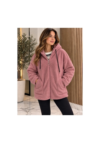Butik İstanbul Fermuarlı Wellsoft Hırka Gülkurusu