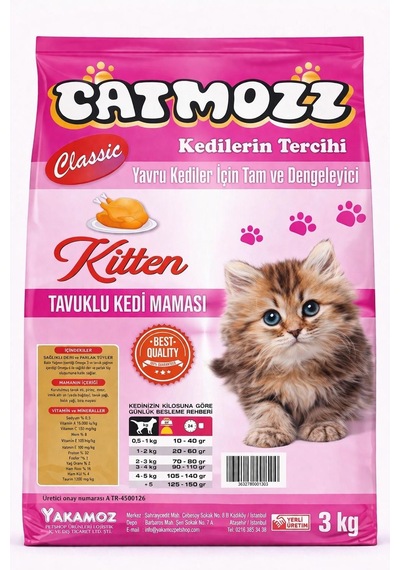 Catmozz Classic Tavuklu Yavru Kedi Maması 3 KG