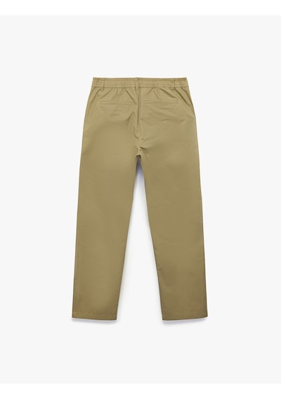 Koton Normal Bel Cepli Regular Fit Pantolon Haki 6sam40061hw