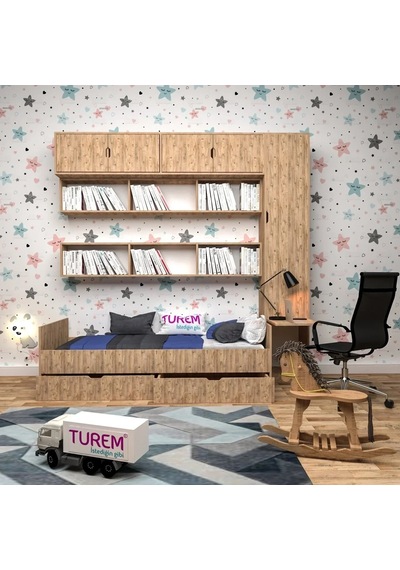 Akbatı Kitaplıklı Çalışma Masalı Karyola Mdf Akbatı Kitaplıklı Çalışma Masalı Karyola Mdf