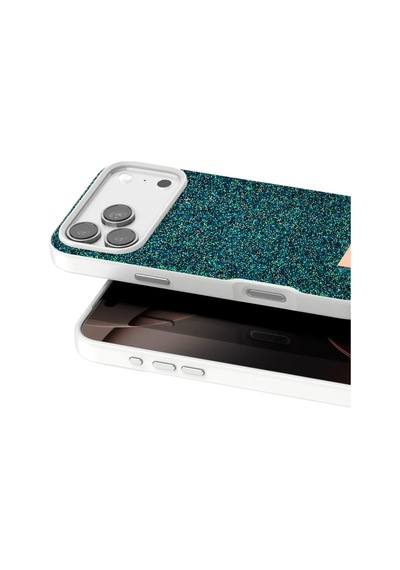 Sptmgldı Onegif Apple Apple iPhone Uyumlu  17 Pro Max Bright Simli Kapak - Koyu Yeşil