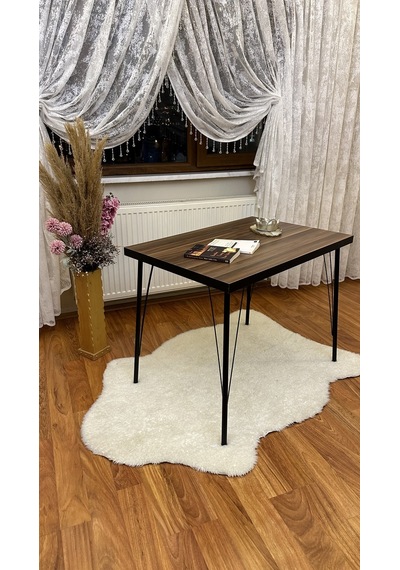Modern Style Home Metal Ayaklı Masa Mutfak Masası Çalışma Masası Bilgisayar Masası Kahverengi Modernk018