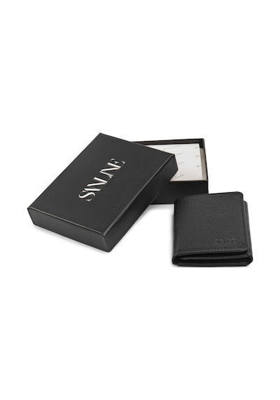 Sanline Hakiki Deri Mıknatıslı Erkek Cüzdan Siyah - Taba
