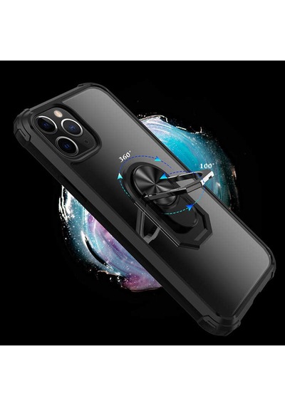 Apple Uyumlu iPhone 12 Pro Max Kılıf Şeffaf Sararmaz Yüzüklü Mola Kapak