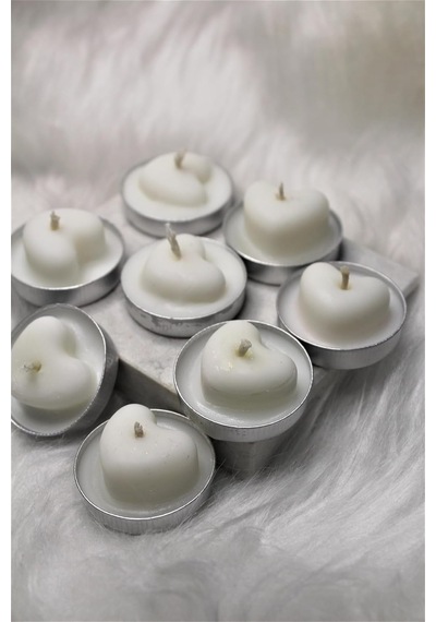 Bottiko%100 Soya Wax Dekoratif Tealight Mum 8'li Beyaz Diğer