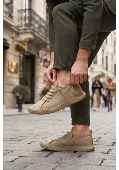 Fort 2065 Bst Rahat Esnek Lastik Bağcıklı Sneaker Erkek Ayakkabı Vizon