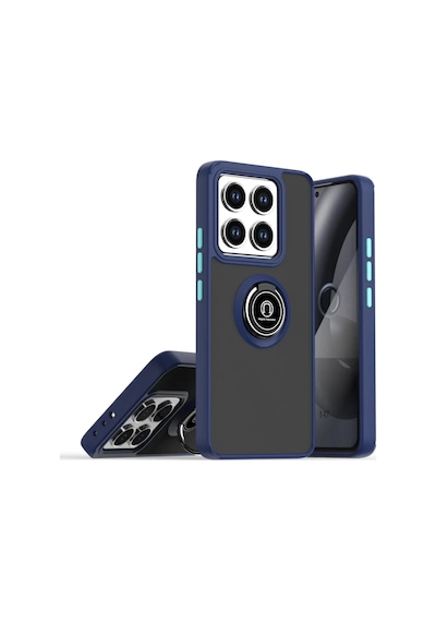 Xiaomi Mi 14t Pro Uyumlu Kılıf Montreal Yüzüklü Silikon Kapak - Lacivert