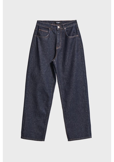 Itsbasic Erkek İndigo Renk 7w5-50 Tt25 Relaxed Baggy Fit İç Boy 80cm Rahat Kesim %100 Koton Denim Jean