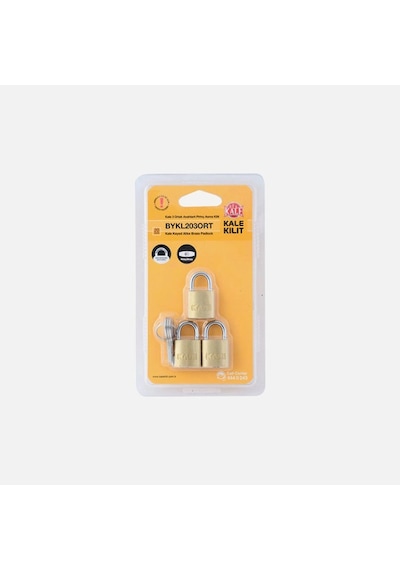 Kale Kilit 3 Ad. Ortak Anahtarlı Pirinç Asma Kilit 20 Mm