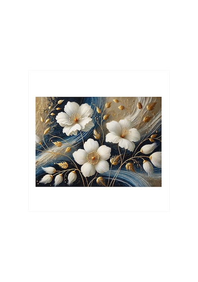 Pamuk Çiçek Deseni Modern Mdf Tablo
