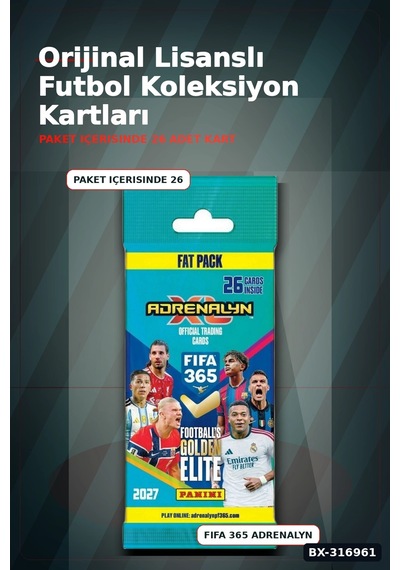 Panini Fıfa 365 Futbolcu Kartları Fat Pack 26 Kart İçeren Paket Bx-316961