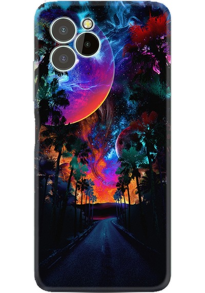 Oukitel C21 Pro Kılıf Resimli Desenli Silikon Platinium Series Mysterious World 1806