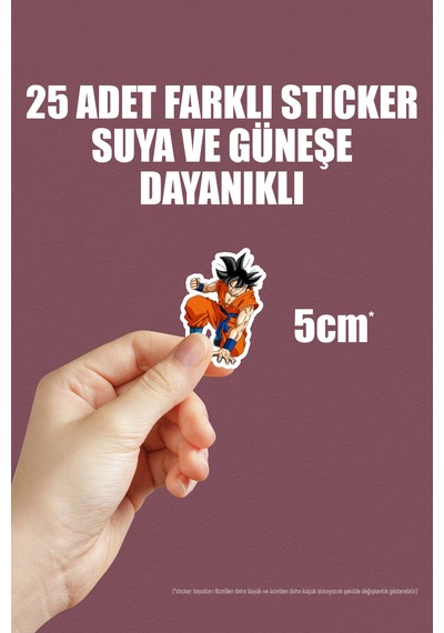 Dragon Ball Anime Telefon Laptop Bullet Journal Sticker Paketi 25 Adet Çok Renkli