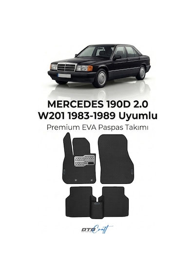 OtoCraft Mercedes 190d 2.0 W201 1983-1989 Araca Özel 3d Havuzlu Eva Paspas Tam Set 5 Parça