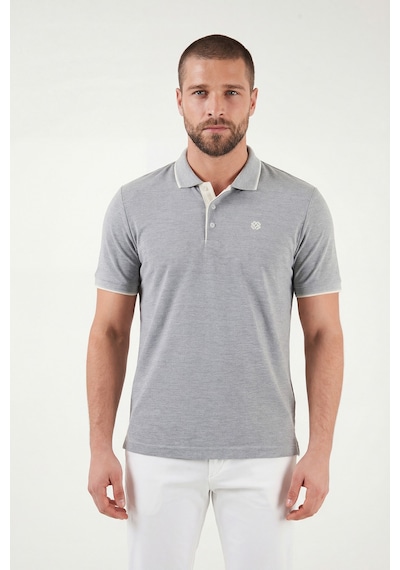 Buratti % 100 Pamuk Düğmeli Regular Fit Erkek Polo Yaka T Shirt 5902118 Gri Melanj