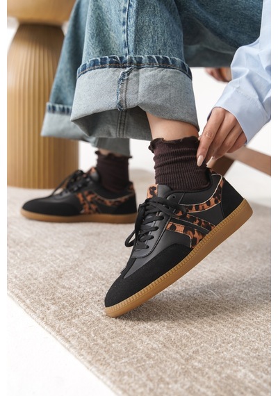 Daxtors Garantili Carina Günlük Ortopedik Kadın Sneaker Spor Ayakkabı Siyah