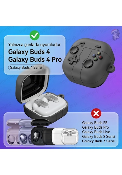 Gamepad-design Samsung Galaxy Buds 4 Pro/buds 4 İçin Kılıf Darbe Emici Köşe Korumalı Galaxy B