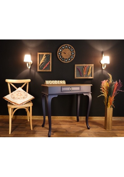 Wooding 80 Cm Çekmeceli Masif Lacivert Naturel Dresuar (548586616) Lacivert