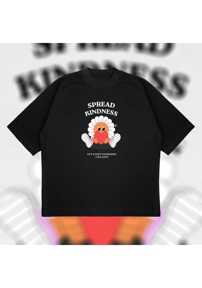 Tarzsokak Spread Kindness Oversize Unisex Pamuklu Nefes Alan Kalın Kumaşlı Siyah Tarzsokak Spread Kindness Oversize Unisex Pamuklu Nefes Alan Kalın Kumaşlı Siyah