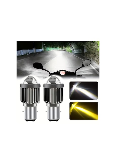 S2 Uyumlu Led Ampul Şimşek Etkili Sarı-beyaz Csp Led S2 Uzun Kısa Otomobil Araç Motosiklet Mercekli Far
