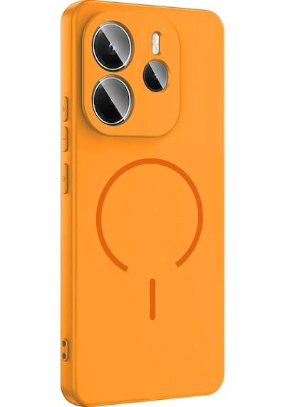 Xiaomi Redmi Note 14 4g Kılıf M-safe Şarj Özellikli Zore Meta Kapak Titanyum-Gri