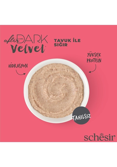 Schesir After Dark Mousse Tavuk Ve Sığır Etli Tahılsız Yetişkin Kedi Konservesi 80 Gr