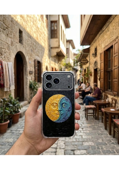 Printify Infinix Smart 8 İle Uyumlu Şeffaf Silikon Kılıf Uv Baskılı Esnek Tpu Kapak Güneş Ve Ay No3