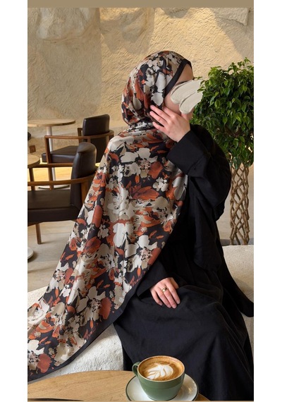 Qalortex Scarf Pamuklu Garden Desen Şal-taba