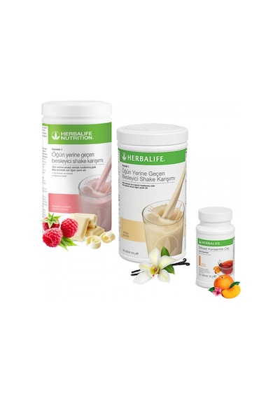 Herbalife Shake 1 Ahududu 550 G 1 Vanilya 550 G + 50 G Çay