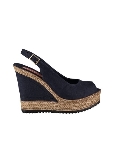 Fox Shoes Lacivert Kadın Dolgu Topuklu Ayakkabı 9674070805