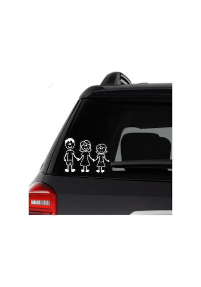 Aile Sticker Anne Baba Kızları Araba Yapıştırma