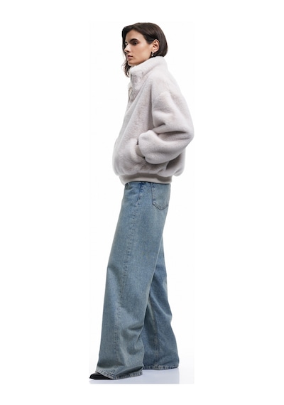Koton Fermuarlı Dik Yaka Cepli Suni Kürk Peluş Oversize Crop Mont Ekru 6wak00004ew Ekru Koton Fermuarlı Dik Yaka Cepli Suni Kürk Peluş Oversize Crop Mont Ekru 6wak00004ew Ekru