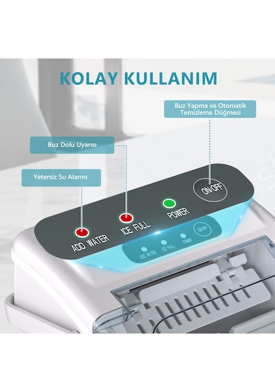 Bullet Kapsül Taşınabilir Buz Makinesi, Otomatik Temizleme, Hızlı Buz Yapma, Im016-bwh
