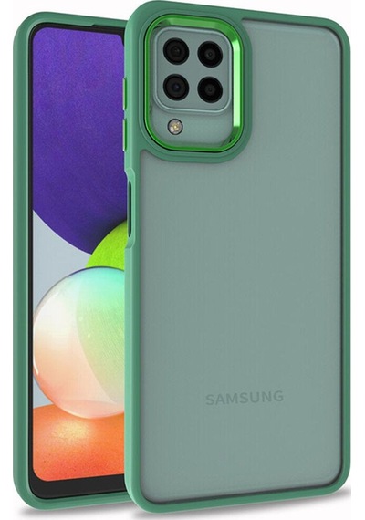 Galaxy A12 Kılıf Zore Flora Kapak Yeşil