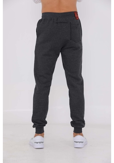 Maraton Sportswear Regular Erkek Ribana Paça Basic Siyah Eşofman Altı 20105-siyah Siyah