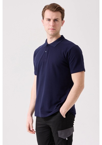 Galanthus Polo Yaka T-shirt - Pamuklu, Nefes Alabilir, Klasik Tasarım Lacivert