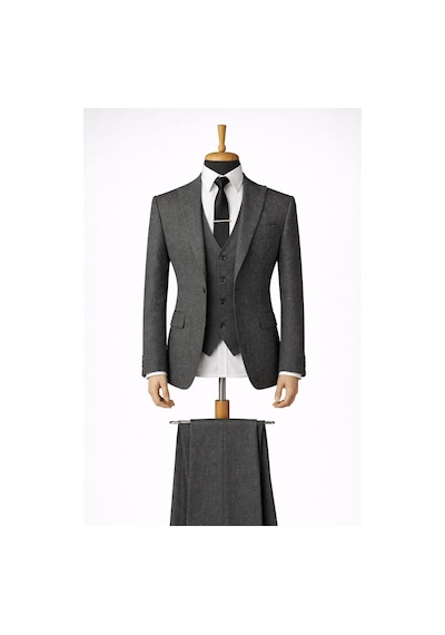 Erkek İtalyan Kesim Slim Fit Yelekli Takım Elbise Yeşil