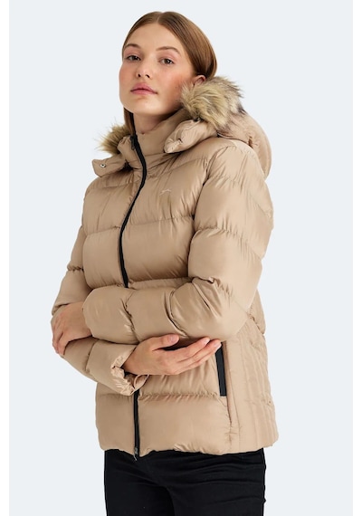 Slazenger Guest Kadın Puffer Şişme Mont Vizon