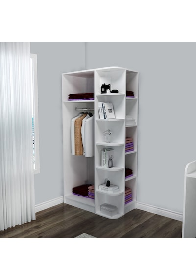 Arnetti Luses 3 Kapaklı Raflı Genç Odası Gardırop, Beyaz - Luses Arnetti Luses 3 Kapaklı Raflı Genç Odası Gardırop, Beyaz - Luses