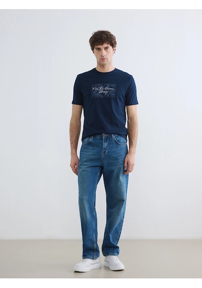 LC Waikiki Lcwaıkıkı Classic Lacivert Bisiklet Yaka Baskılı Penye Erkek Tişört New Navy LC Waikiki Lcwaıkıkı Classic Lacivert Bisiklet Yaka Baskılı Penye Erkek Tişört New Navy