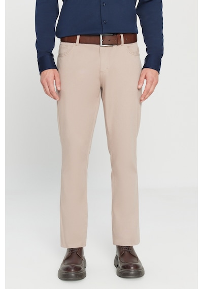 AC&Co / Altınyıldız Classics Slim Fit Dar Kesim Pamuklu Esnek Chino Erkek Pantolon Bej