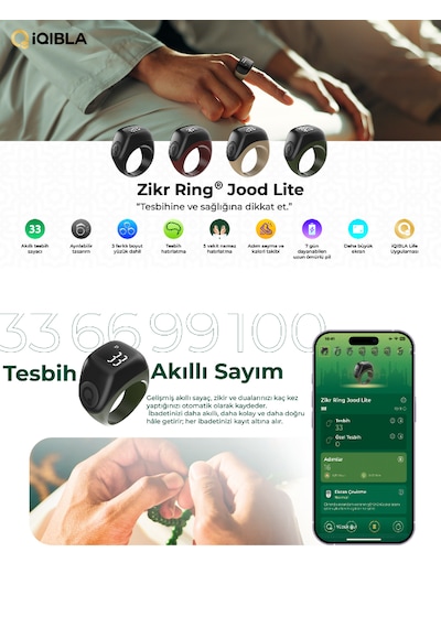 Iqibla Smart Ring J01T Jood Lite Akıllı Zikir Yüzüğü Camel Bej