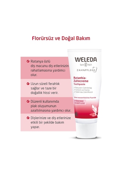 Weleda Ratanya Özlü Organik Diş Macunu 75 ml