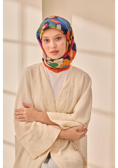 Silk Home Aura Eşarp 140003-17 Turuncu, Yeşil, Sarı, Siyah, Mor, Pembe