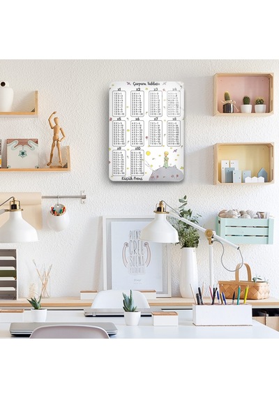 Decorita Cam Tablo | Çarpım Tablosu - Küçük Prens Desenli 30 CM x 40 CM