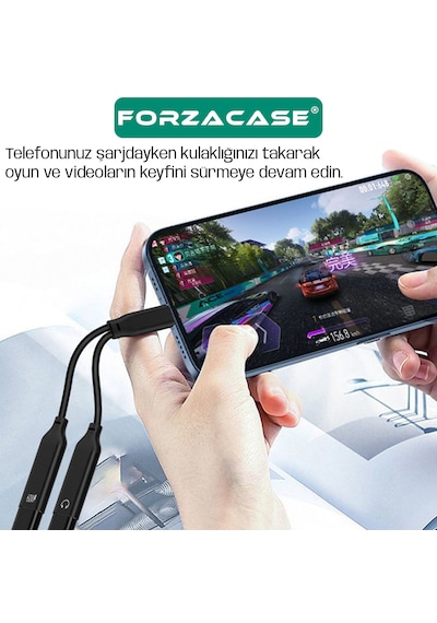 Forzacase Apple Uyumlu iPhone  15 16 Type-c + Şarj Kulaklık Çevirici 60w Fc1037
